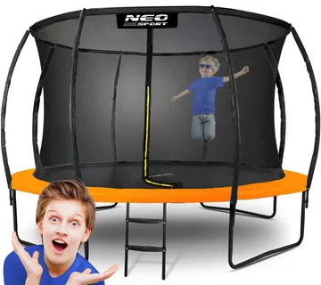 Neo-Sport profilirani vrtni trampolin 374 cm (12 ft) s unutarnjom mrežom, narančasti - Pribislavec