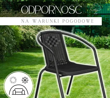 Springos pletena- metalna vrtna stolica, crna - Pribislavec