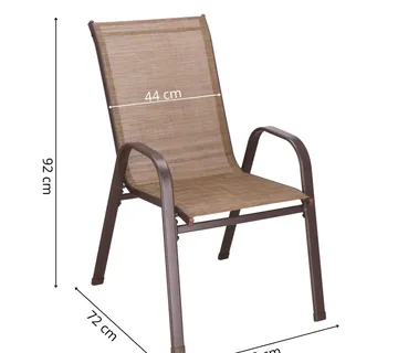 Springos metalne vrtne stolice 73 x 55,5 x 93 cm (4 kom.) smeđa - Pribislavec