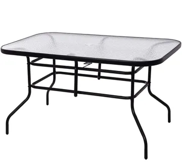 Springos stakleni vrtni stol 120 x 70 x 70 cm crni - Pribislavec
