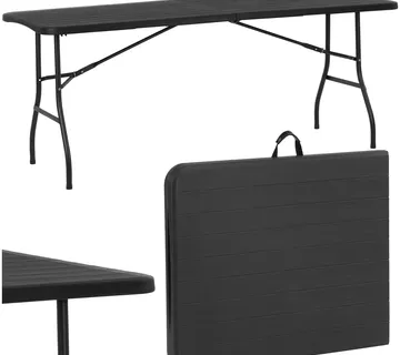Sklopivi catering stol 180 cm, crni - Pribislavec