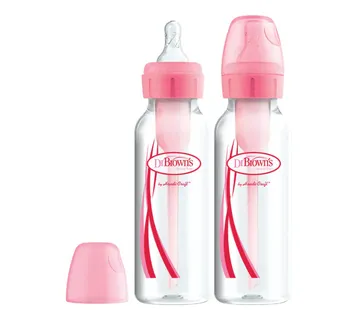 Dr. Brown's Natural Flow® Options+™ bočica uskog grla, 250 ml, pink, 2 kom - Pribislavec