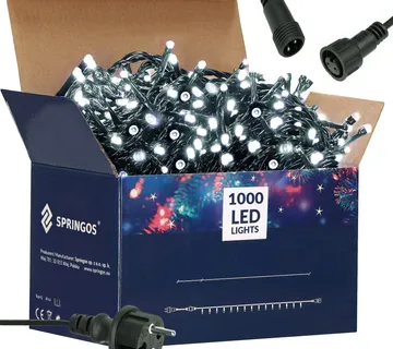 Springos božićne lampice, 1000 LED, 60 m ,hladno bijele - Pribislavec