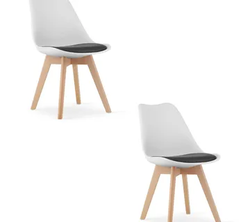 MARK stolica crno-bijela / prirodne noge x 2 - Pribislavec