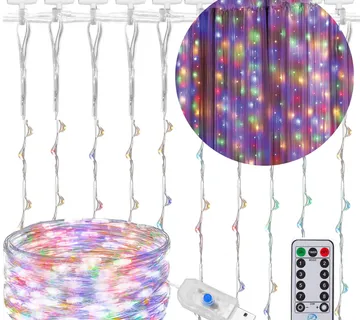 Žičane svjetiljke, zavjesa 300 LED dioda višebojna - Pribislavec