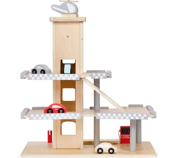 EcoToys W04B047B drvena garaža s autićima i helikopterom - Pribislavec