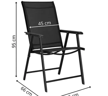 Sklopiva metalna vrtna stolica,crna 56 x 64 x 94 cm - Pribislavec