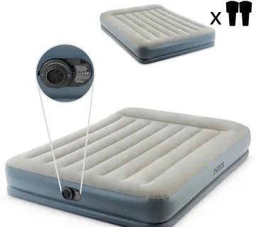 INTEX veliki madrac na napuhavanje s električnom pumpom 203 x 152cm svijetlo sivi - Pribislavec