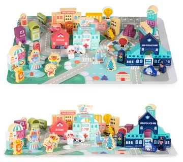 EcoToys drveni grad od kockica 121 komada - Pribislavec