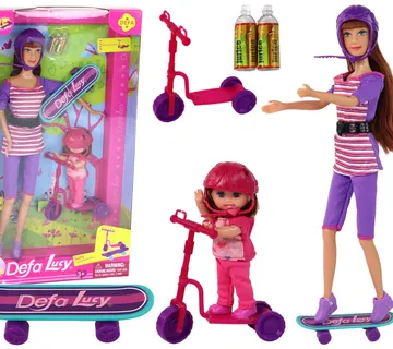 Set lutaka Lucy s romobilom, skateboardom i kacigama ljubičasti - Pribislavec