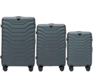 PAUN, Set od 3 ABS+ kofera (V, M, S) Wings, TAMNOZELENA - Pribislavec