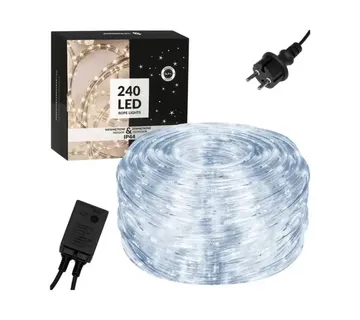 Springos LED svjetlo crijevo - 10m, 240LED, 8 funkcija, IP44, hladna bijela - Pribislavec