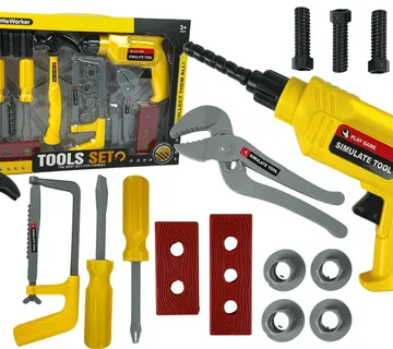 Dječji DIY set alata s bušilicom žuti - Pribislavec