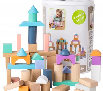 EcoToys drvene kocke grad u kantici 100 komada - Pribislavec