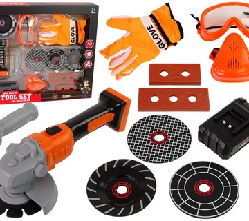 Dječji DIY set za majstore 13 kom. s brusilicom i dodacima narančasti - Pribislavec