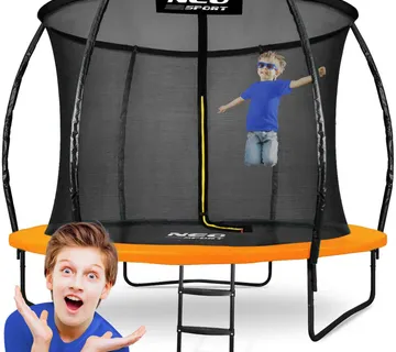 Neo-Sport profilirani vrtni trampolin 312 cm (10 ft) s unutarnjom mrežom, narančasti - Pribislavec