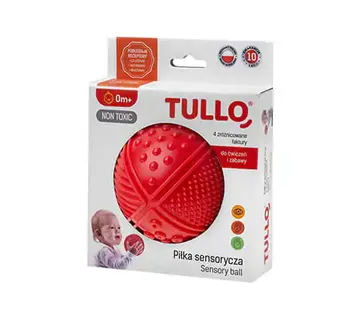 Tullo mekana senzorna loptica sa 4 tekstura crvena - Pribislavec