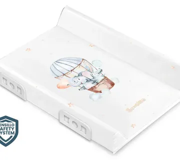 Sensillo tvrda podloga za previjanje 50 x 70 cm bijela - let balonom slon - Pribislavec