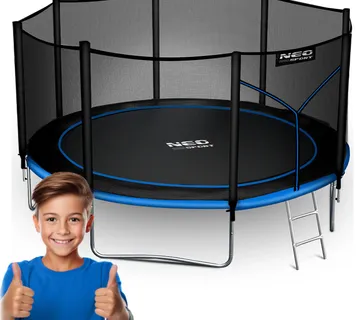 Neo-Sport vrtni trampolin 374 cm (12 ft) s vanjskom mrežom i ljestvama, plavi - Pribislavec