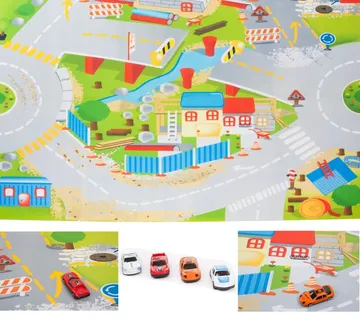Sun Baby podloga za igru cesta u izgradnji s autićima 120x80cm - Pribislavec