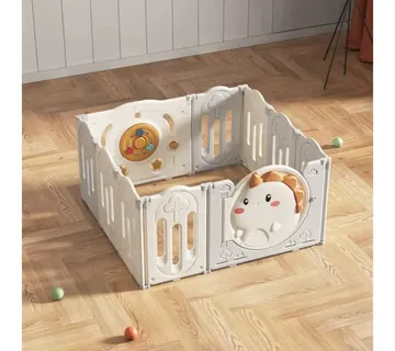 MamaKids modularni vrtić za djecu " Dinosaur " – suhi bazen, bež boja 120 x 120 cm - Pribislavec