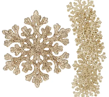 Springos set božićnih ukrasa "Snježna pahulja", 6 cm, 8 komada, zlatna - Pribislavec