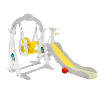 MamaKids ljuljačka s toboganom za djecu, sivo žuti 170 cm - Pribislavec