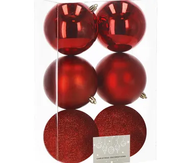 Božićne kuglice 10 cm – set od 6 komada crvene - Pribislavec