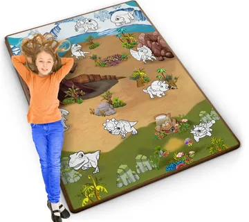 Ricokids model RK-344 XXL podloga za bojanje + flomasteri GRATIS 120 x 90 x 0,3 cm, dinosaur - Pribislavec