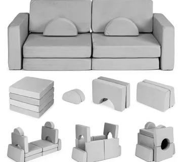 Ecotoys DIY modularna fotelja sa 10 jastuka - siva - Pribislavec