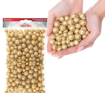 Dekorativne kuglice za božićne aranžmane 1–1,6 cm zlatne - Pribislavec