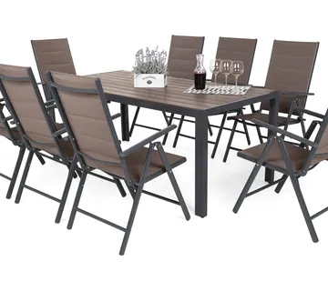 Ibiza set namještaja 185 cm siva / taupe 8+1 - Pribislavec