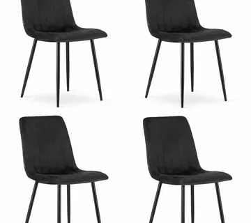 Set od 4 stolice LAVA – crni baršun - Pribislavec