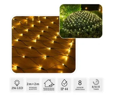 LED svjetleća zavjesa – mreža 320 lampica, toplo bijelo svjetlo, 3 × 2 m, za unutarnju i vanjsku uporabu - Pribislavec