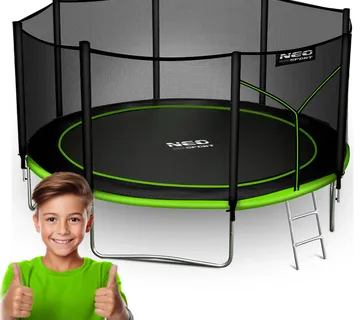 Neo-Sport vrtni trampolin 374 cm (12 ft) s vanjskom mrežom i ljestvama, zeleni - Pribislavec