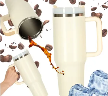 Termo šalica s ručkom, termosica 1200 ml, boja krem - Pribislavec