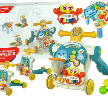 Edukativna interaktivna guralica, stolić, romobil 4u1 plava - Pribislavec
