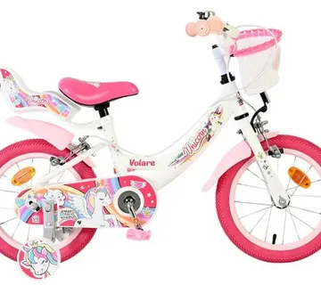 Volare dječji bicikl Unicorn 14″ bijele boje, s dvije ručne kočnice - Pribislavec