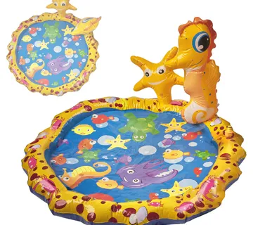 Dječja vodena fontana žuta s morskim konjicem i zvijezdom 98×68cm - Pribislavec