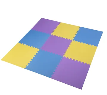 Set od 9 zaštitnih podloga u obliku slagalice za teretanu 60x60x1,0 cm žuto, ljubičasta - Pribislavec