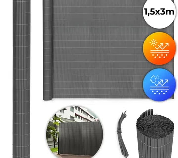 MultiGarden obostrana bambusova prostirka 150x300 cm – za balkon, terasu ili ogradu, antracit - Pribislavec