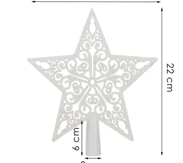 Ukras božićne zvijezde 20,5 x 21,5 cm bijela - Pribislavec