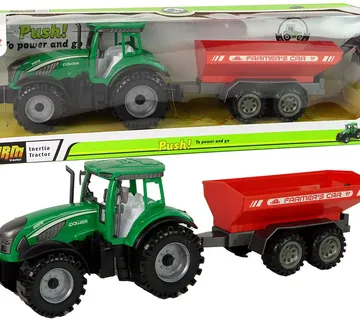 Zeleni traktor sa crvenom prikolicom Fractal - Pribislavec