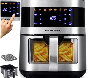 Berdsen velika friteza na vrući zrak 1700 W, 9,1 l, srebrna - Pribislavec