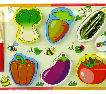 Drveni set za sjeckanje povrća od 6 komada, rajčica, paprika, krastavac - Pribislavec