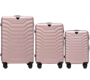 Wings set od tri kofera od ABS materijala veličine V M S rozo zlatni - Pribislavec