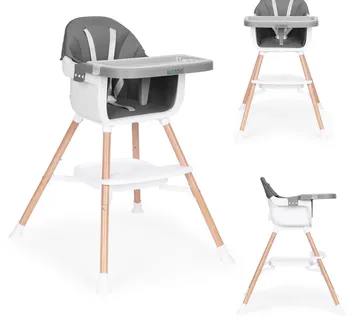 Dječja stolica za hranjenje 2-u-1, siva, ECOTOYS - Pribislavec