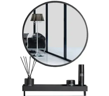Elegantno ogledalo s policom – crna boja, 80 cm - Pribislavec