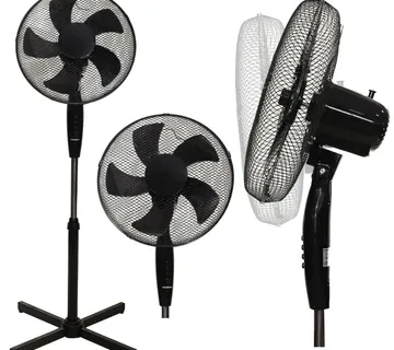 Samostojeći podni ventilator, 45 W, 3 načina rada, 5 lopatica, crne boje - Pribislavec
