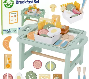 Woopie zeleni set za doručak s pladnjem i priborom, pastelni - Pribislavec